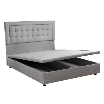 Picture of MasterBed Wooden Storage Bed Base Leather Black