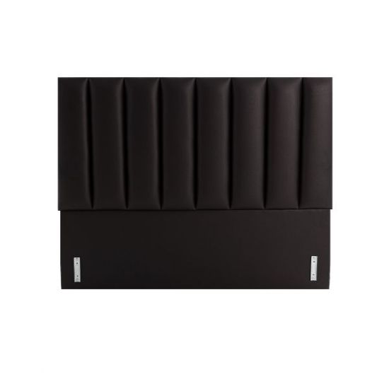 صورة MasterBed Tufted Tubes Headboard Leather Black