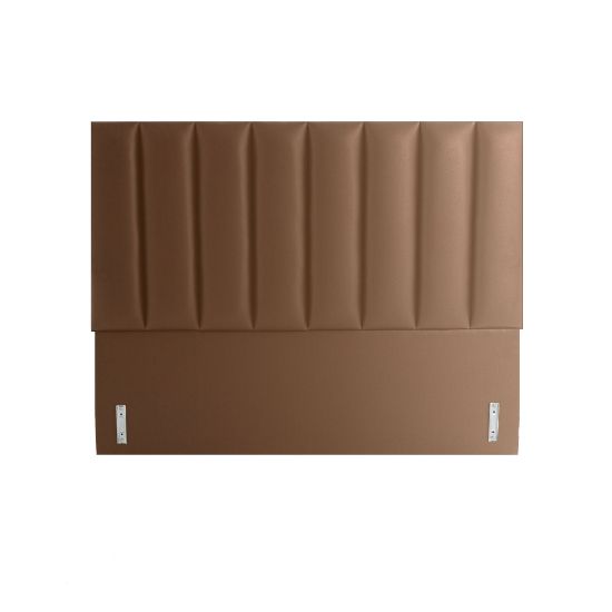 صورة MasterBed Tufted Tubes Headboard Leather Brown