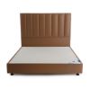 صورة MasterBed Tufted Tubes Headboard Leather Brown